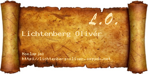 Lichtenberg Olivér névjegykártya